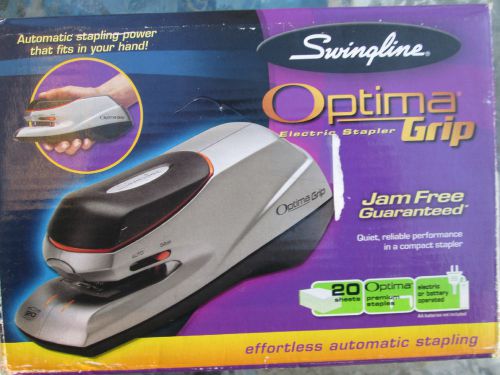 Swingline 48207 optima grip electric stapler 20 sheet capacity dual power silver for sale