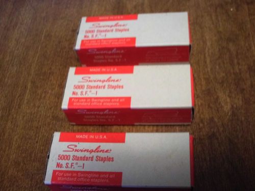 VINTAGE SWINGLINE 5000 STANDARD DESK STAPLER STAPLES PACK No S.F-1 (3) NEW BOXES