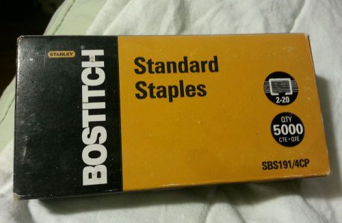 Stanley Bostitch SBS1914CP Standard Staples , Chisel Point, 1/4&#034;, 5000/BX