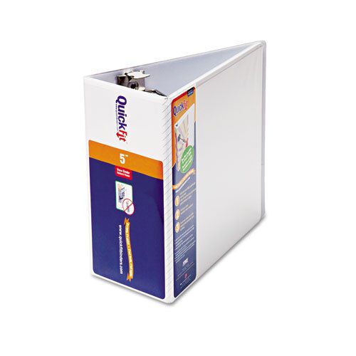 Quick Fit D-Ring View Binder, 5&#034; Capacity, White