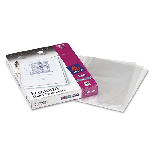 100 avery sheet protectors three-hole sleeve top-loading letter clear 8.5x11 lot for sale