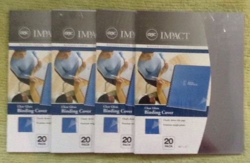 4 Pack Of GBC IMPACT Clear Gloss Binding Cover 20 Pack Total Of 80