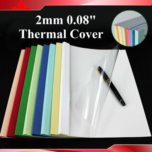 11.1x 8.6&#034; Letter Size 2MM 0.08&#034; 20 Sheets Thermal Binding Cover 100Pk Blue
