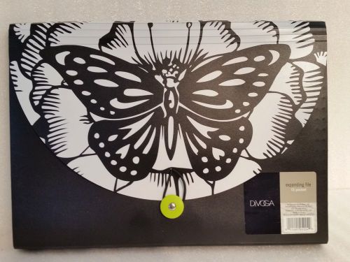 DiVOGA Big Butterfly 13-pocket Expanding File ~ Butterfly Design Black/White