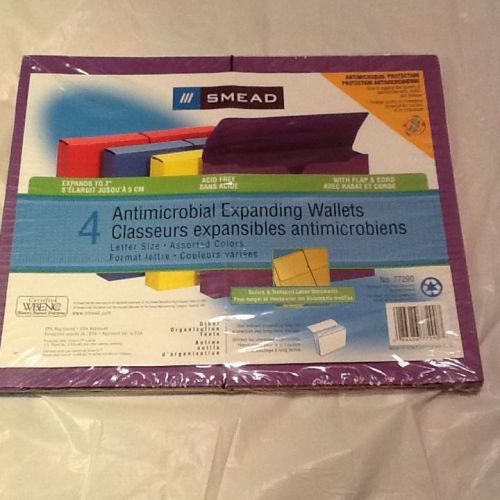 Smead Antimicrobial Wallet, 11.25X9.5 Inches, Assorted Colors, 4 per Pack #77290