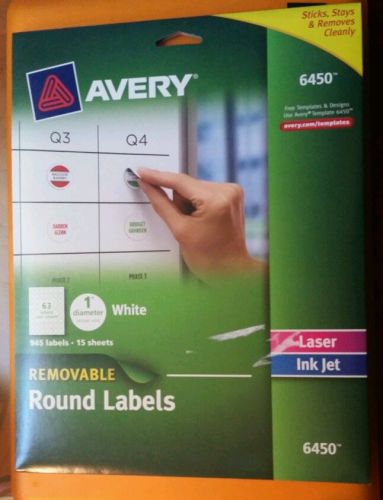 Avery Removable Laser/Inkjet ID Labels 1&#034; Diameter - 945 / Pack AVE6450