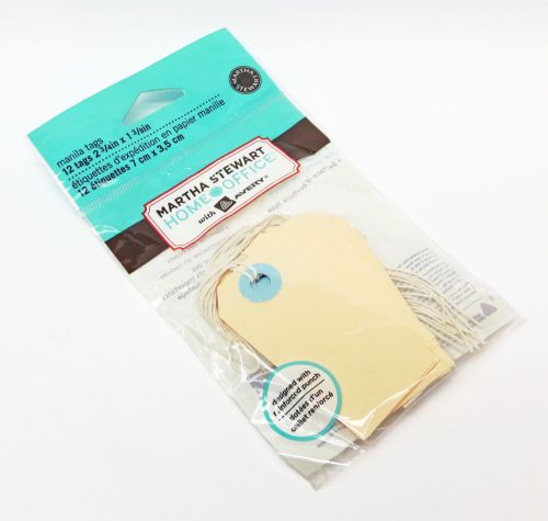 New martha stewart home office hanging manila tags - pack of 12 - 7cm x 3.5cm for sale