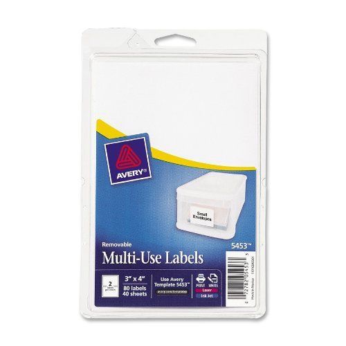 Avery Handwritten Removable Id Label - 4&#034; Width X 3&#034; Length - 80 / (ave05453)