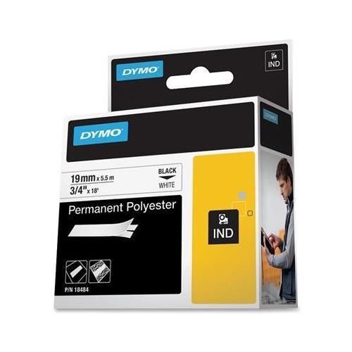 Dymo 18484 rhino rhinopro permanent polyester tape labels, 0.75&#034; x 18ft bc08 for sale