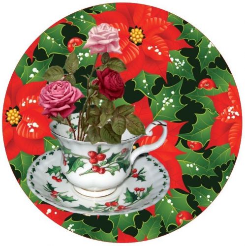 30 Personalized Return Address Labels Teacup Christmas Buy3 get1 free(fx30)