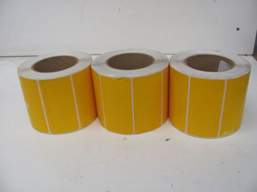 LOT OF 3 ROLL OF YELLOW 2&#034; X 4&#034; LABELS NNB!!!
