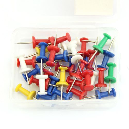 New Hot 35pcs Multi-Coloured Push Drawing Pins for Notice Cork Board Map