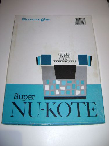 Typewriters carbon paper super nu kote black 100 sheets nos 11 1/2 x 8 1/2 for sale