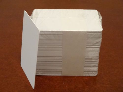 100 New Blank PVC Plastic Photo ID White Credit Card 30Mil-NO SLOTS STRIP HOLES