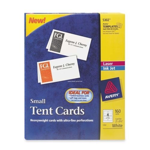 Avery Tent Card - For Inkjet, Laser Print - 2&#034; x 3.50&#034; - 160 / Box - White