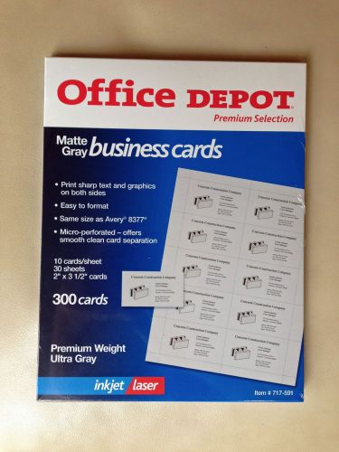 Business Cards Matte Gray 8377 300 Cards Laser Inkjet New