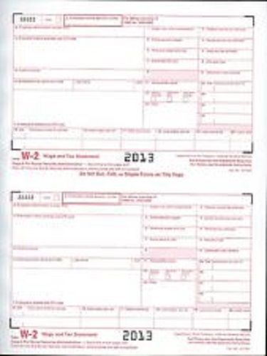 2013 W-2 Tax Forms 4-part Laser Set - Enough for 96 Employees + 3 W-3 Forms