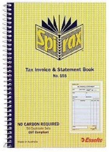 TAX INVOICE AND STATEMENT  BOOK N 555 NO CARBON REQUIRED 50 DUPLICATE SETS