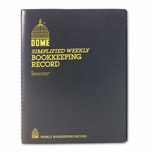 Dome bookkeeping record, black vinyl cover, 128 pages, 8 1/2 x 11 pages (dom600) for sale