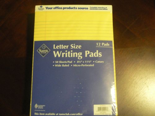 Letter size Writing pads 12 pad pack canary sams club brand