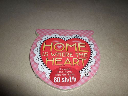 Mary Engelbreit 80 Sheet Heart Shaped &#034;Home Is Where The Heart Is&#034; Notepad, NEW!