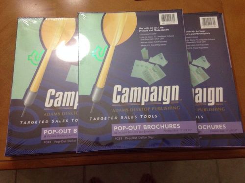 Campaign Pop-Out Brochures 5 Boxes  of 30 Printable with Envelopes Dollar Sign