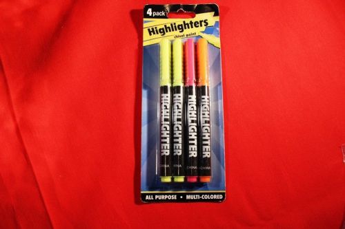 Highlighters 4 Pack Assorted Colors