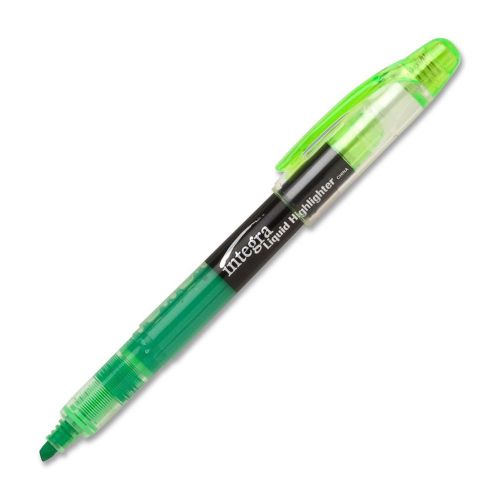 Integra liquid highlighter - chisel marker point style - green ink (ita33314) for sale