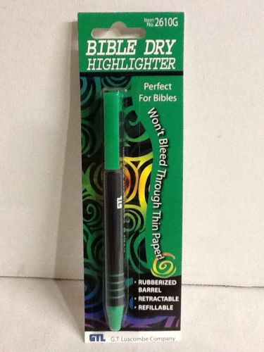 Bible Dry Highlighters No Bleed Retractable Green (10641-1W-311B)