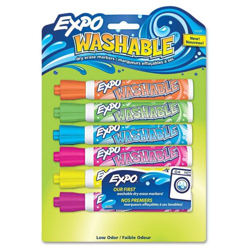 NEW! EXPO WASHABLE Dry Erase Whiteboard MARKERS * 6 ASSORTED Colors *