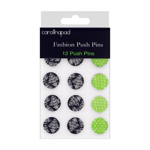 Carolina Pad Jacke Fashion Push Pins, Assorted, 12/Pack