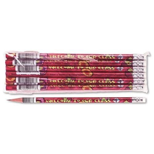 Moon Products Decorated Wood Pencil, Welcome To Our Class, Hb #2, Red (2117b)