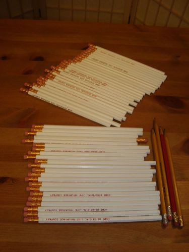 Lot of 49 new &amp; 3 used home beneficial insurance pencils &amp; 1 american # 2 pencil for sale