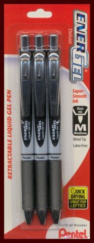 6 energel 0.7mm retractable gel pens * black ink for sale