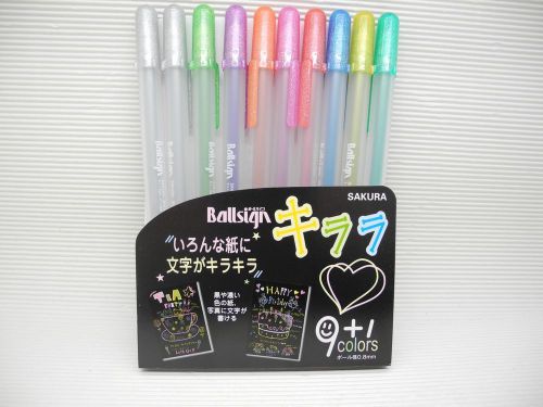 Sakura Gelly Roll Pen gel ink Metallic colors Fine 9+1 colors with plastic case