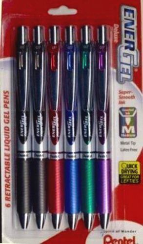 12 energel 0.7mm retractable gel pens red green blue purple black for sale
