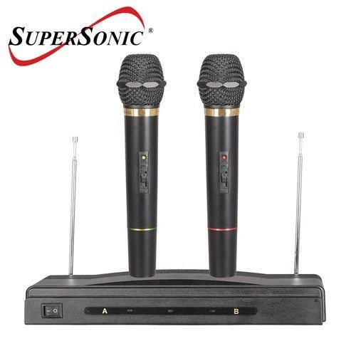 Super sonic professional handheld wireless dual mic system for sale
