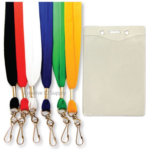 10 neck lanyard + 10 badge id holders ~ free shipping!! for sale