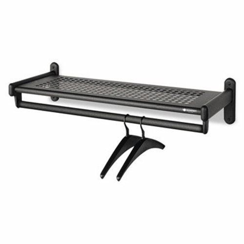 Quartet 48&#034; Wide Wall Shelf Rack, Powder Coated Textured Steel, Black (QRT20404)