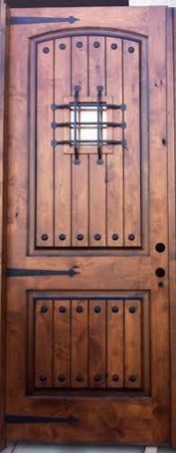 Rustic knotty alder wood door 36&#034; x 96&#034; new construction front entry doors for sale