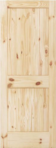 2 PANEL SQUARE V-GROOVE KNOTTY PINE STAIN GRADE SOLID CORE INTERIOR WOOD DOORS