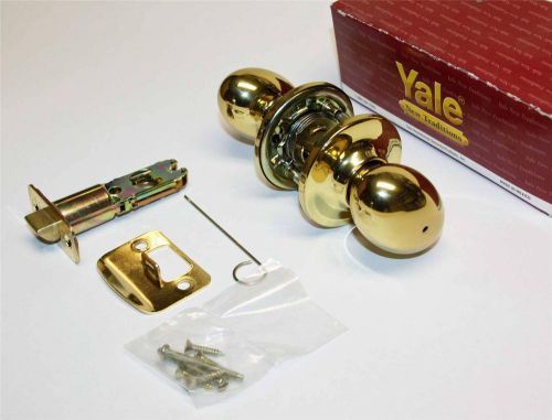 Yale new traditions terra interior door privacy lock oval knob set brass lsa new for sale