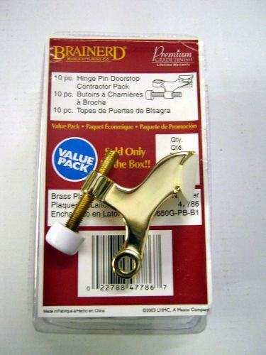 10 Polished Brass Hinge Pin Door Stops BRAINERD Premium Hardware