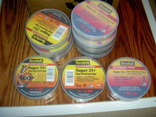 Scotch 3m 10 rolls of super 33+ vinyl electrical tape  3/4&#034; x 66 ft 22 yards for sale