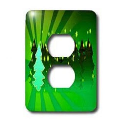 3dRose LLC lsp_8033_6 Christmas Trees in Shades of Green 2 Plug Outlet Cover