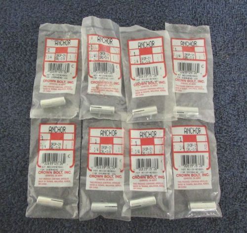 Crown bolt dia40 1/4&#034; x 1&#034; lot of 8 drop-in flush masonry anchor concrete a1-36 for sale