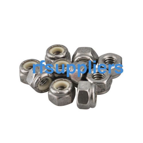 100pcs stainless steel nylon insert lock hex nuts 1/4&#034;-20 new for sale