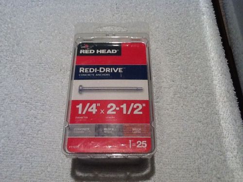 150 new red head redi-drive tie wire anchors 1/4&#034; x 1-1/2&#034; concrete #11274 6pks. for sale