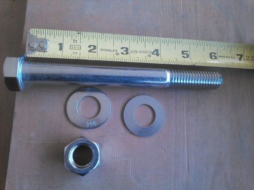 316 Stainless Steel Hex Cap Screw Bolt  5/8-11 x 6 w/ nut &amp; 2 washers new