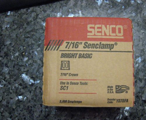 Senco senclamp fastners bright basic y07bfa 7/16&#034; crown 2 boxes of 6000 total for sale